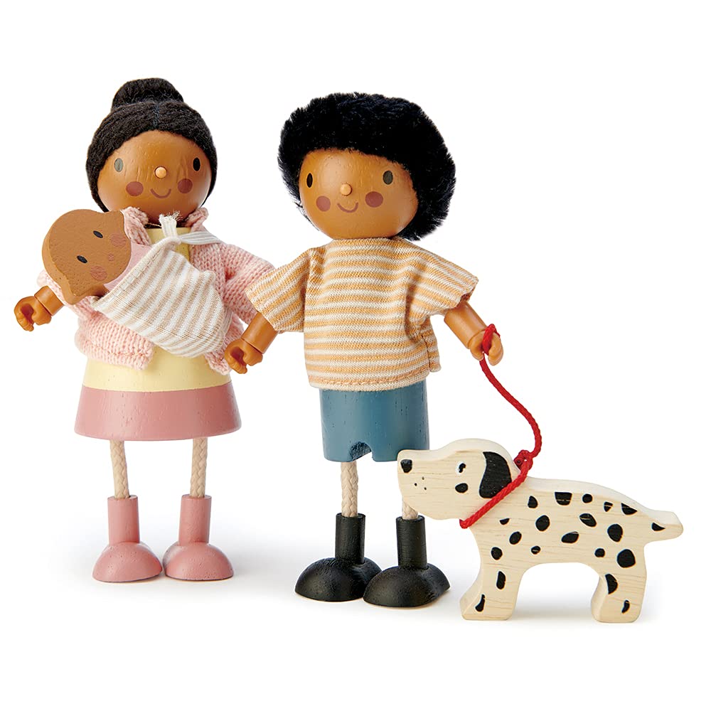 Tender Leaf Toys - Mrs. Forrester and The Baby - Detailed Wooden Doll with Flexible Arms and Legs for Dollhouse - Encourage Creative and Imaginative