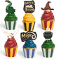 xo, Fetti Wizard in Training Cupcake Toppers + Wrappers - Set of 24 | Kids Cake Decoration, Magic Party Decor, Sorcerer Supplies, Dessert Accessory