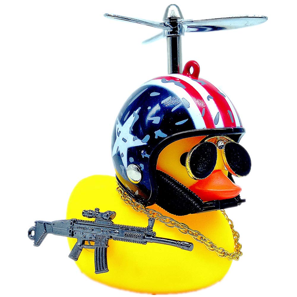 MuYuDaDi Rubber Duck Patos para jeeep Lights Christmas Duck Cart Marine Duck Cool Companion Toy Squeaky Glasses Rubber Ducks Funny (Stars and Stripes