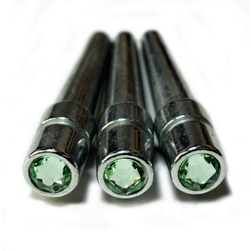 WE Games Chrome Cribbage Pegs with Austrian Crystals - Set of 3 - Crysallite Light Green