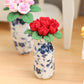 1:12 Scale Dollhouse Miniature Resin Roses, Artificial Mini Flowers for Crafts Decoration, Dollhouse Accessories, 1.4 Inch (Pink)