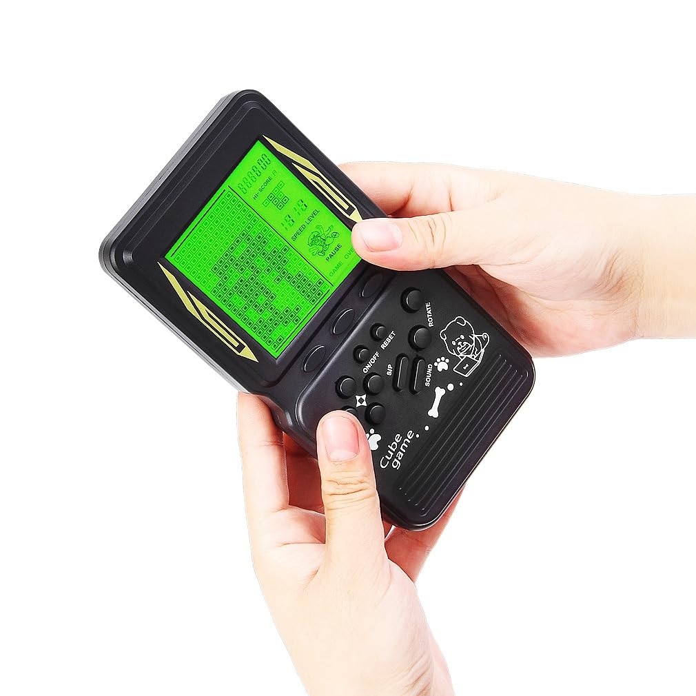 CZT New Retro Block Game Console Green Backlight Large Screen More Convenient for Playing Games Classic Nostalgia Puzzle Built-in 999 in 1 Brick Game