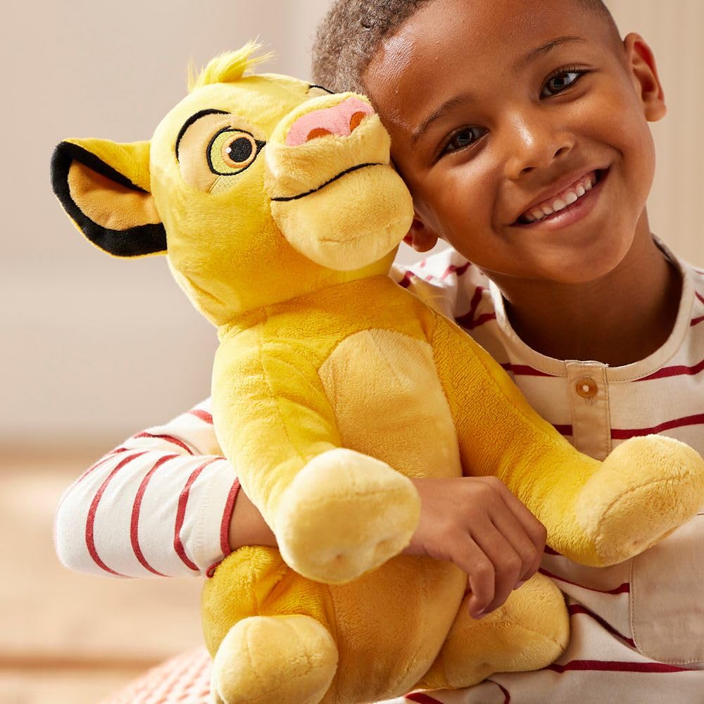Disney Store Official Simba Medium Soft Toy for Kids, Cuddly Character with Fuzzy Texture and Embroidered Details, Furry Mane and Tail Tuft, Disney