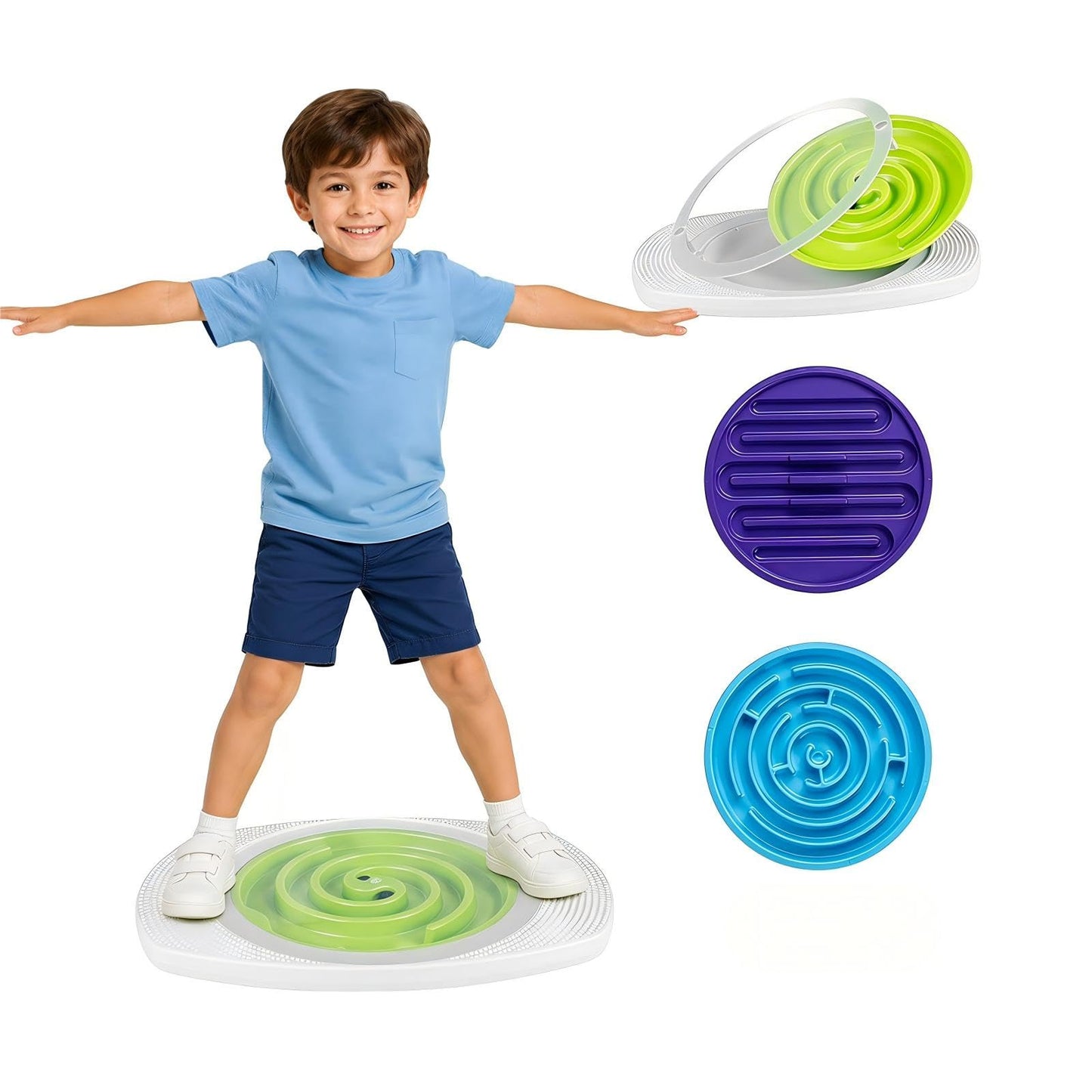 HONEY JOY Balance Board Maze for Kids, 3 Maze Discs, 140 lbs Capacity