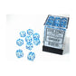 Chessex Borealis 12mm d6 Icicle/Light Blue Luminary Dice Block (36 dice) (27981)