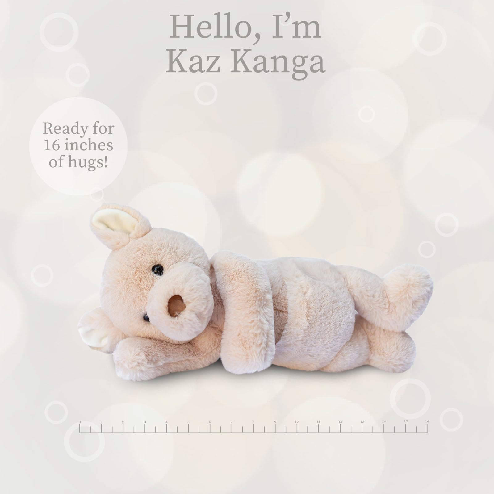 World's Softest Plush Stuffed Animal for Baby, Toddler, Kids, Adults - Adorable Toy Made from Kid-Friendly, Quality Materials - Lushee Kaz Kanga, 16"