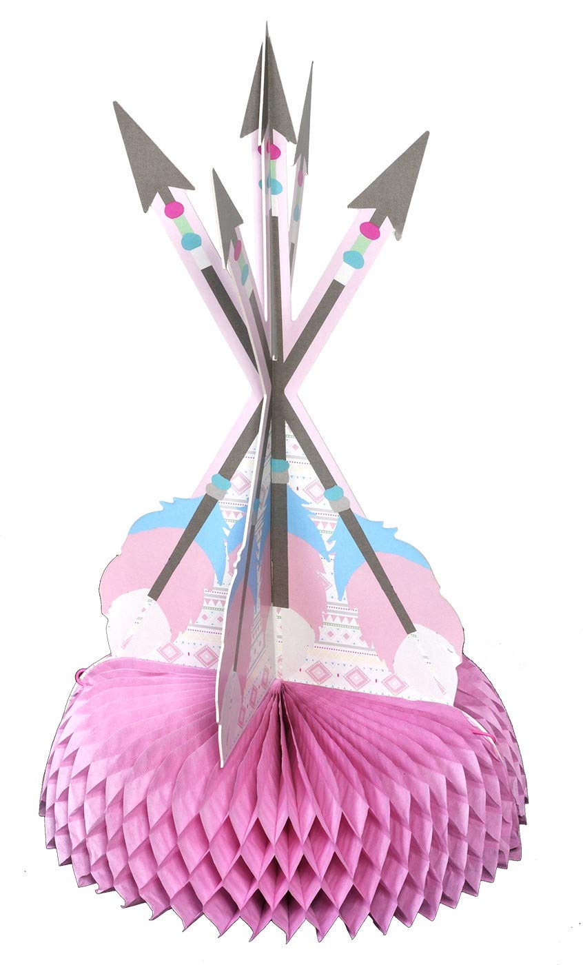 Havercamp Adventure Begins Pink Arrow Table Centerpiece Large 16” Birthdays, Gender Reveals, Showers
