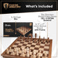 Chess Armory Wooden Chess Set - 17-Inch Large Chess Board with Felted Storage Box, Extra Queens & Handcrafted Staunton Pieces