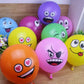 50 Ct 12 inches Smile Funny Face Balloons Cartoon Happy Birthday Party Fun Emotion Smiley Balloon Decorations (Multi Monster Balloons)