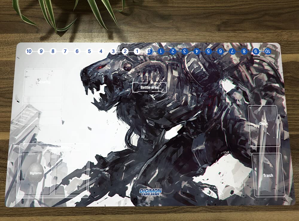 Mlikemat New DTCG Duel Playmat Digimon Machinedramon Anime Trading Card Game Mat & Card Zones + Free Bag