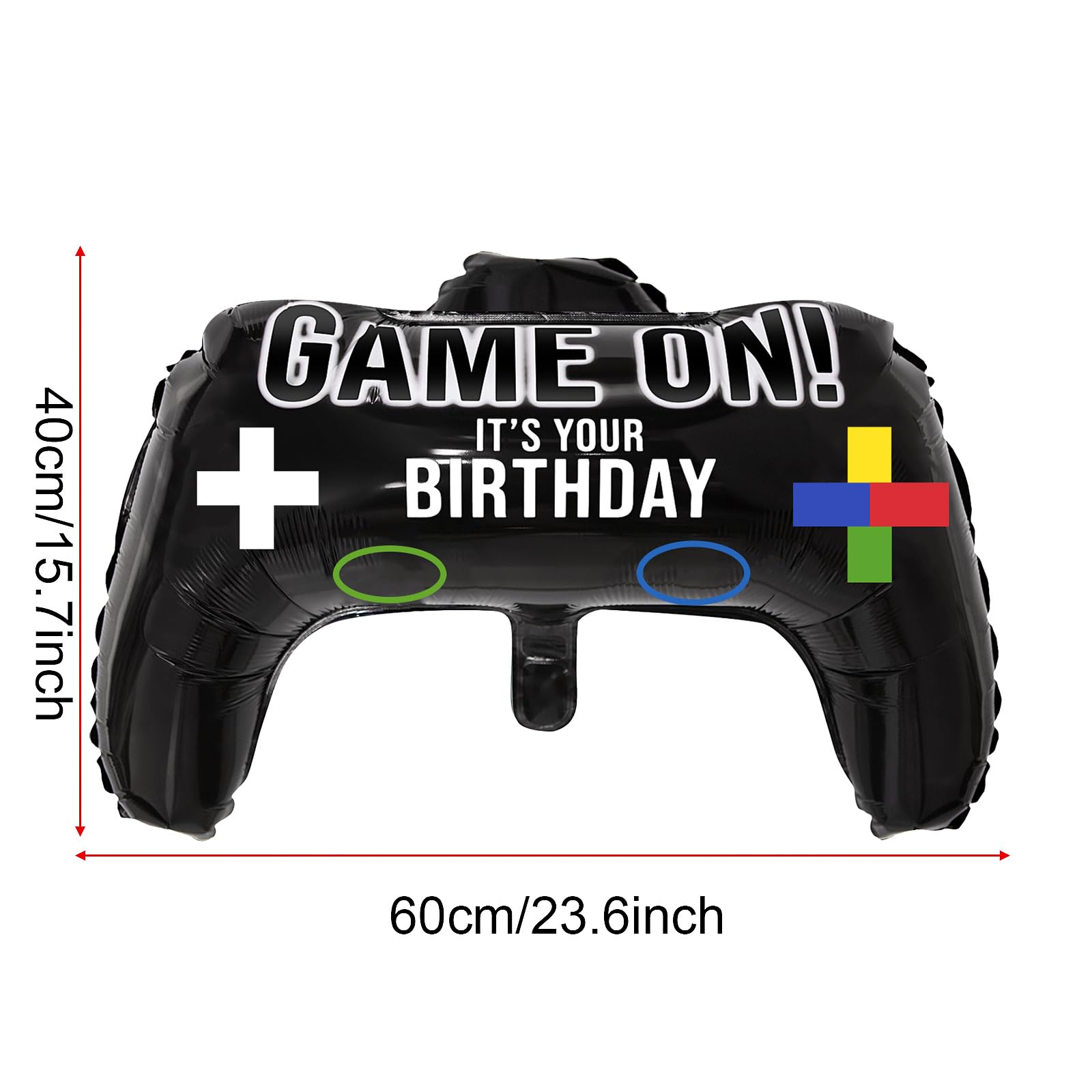 Gejoy 8 Pcs Game Controller Foil Balloons, 23.6 x 15.7 Inch Video Game Party Balloons for Gamer Birthday Party, Halloween, Video Games Themed