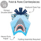 Big Dot of Happiness Shark Zone - Table Decorations - Jawsome Shark Party or Birthday Party Fold and Flare Centerpieces - 10 Count