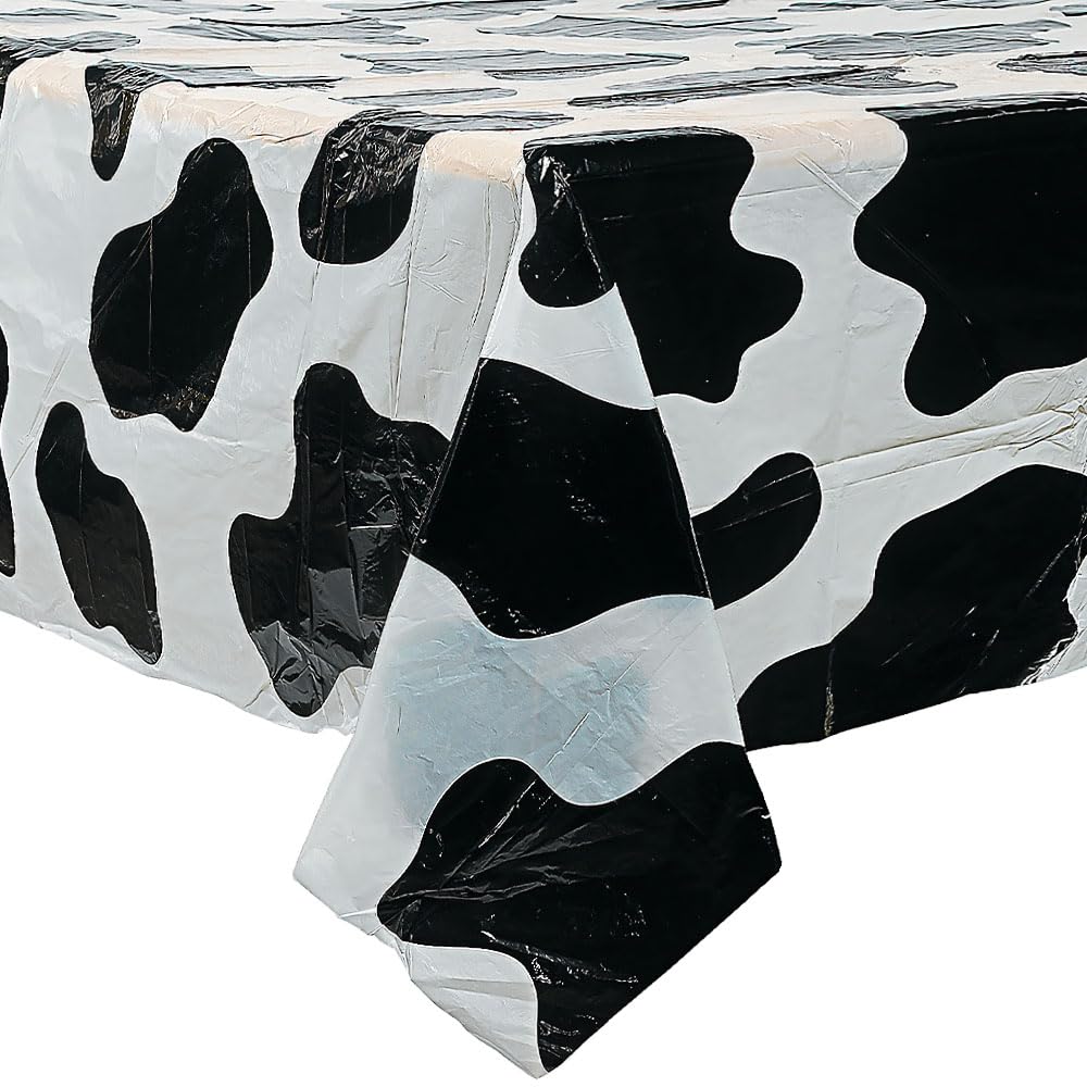 Fun Express Cow Print Plastic Tablecloth