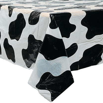 Fun Express Cow Print Plastic Tablecloth