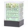 Chessex Dice-12mm Marble Green and Dark Green Plastic Polyhedral Dice Set- Dice Includes 36 Dice - D6, Various (CHX27809)
