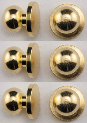 Dollhouse Miniature Set of 6 Round Brass Door Knobs