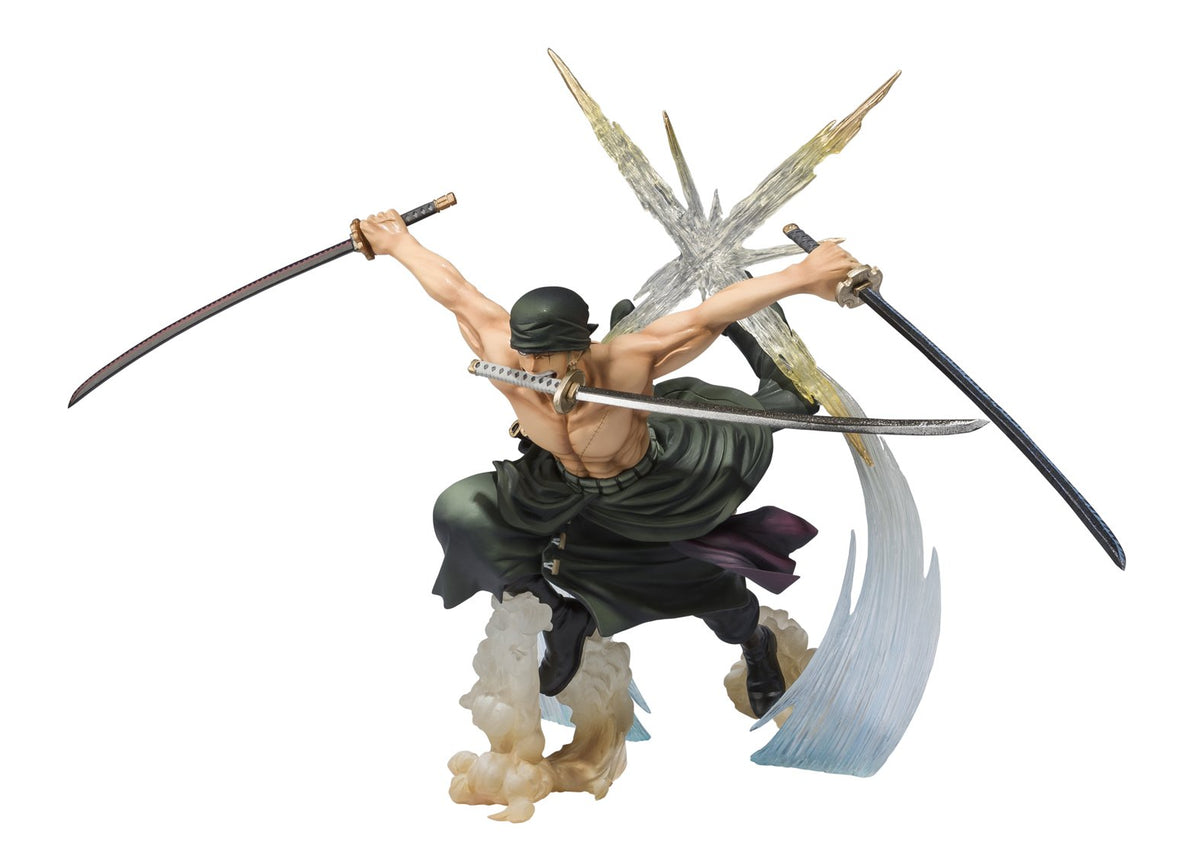 TAMASHII NATIONS Bandai Figuarts Zero Roronoa Zoro Battle Version Rengoku Onigiri Action Figure