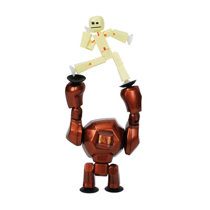 Zing StikBot & Mega Monster Stop-Motion Animation Pack - Exclusive Butter Yellow StikBot + Bronze Gigantus Figure, Creative Toy for Kids Age 4+
