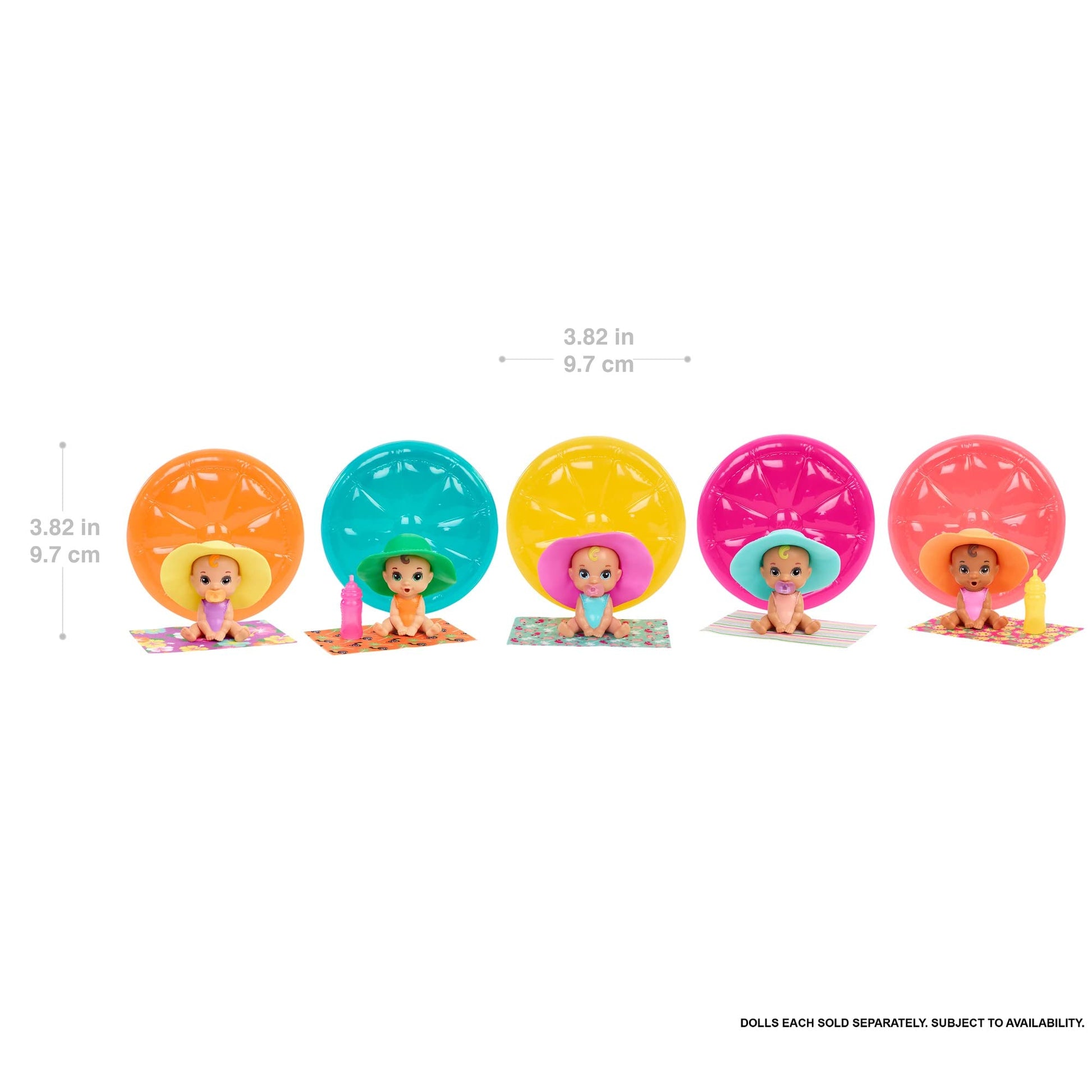 Barbie GTT12 - Color Reveal Babies Sand & Sun Series Assortment, dla wieku 3+.