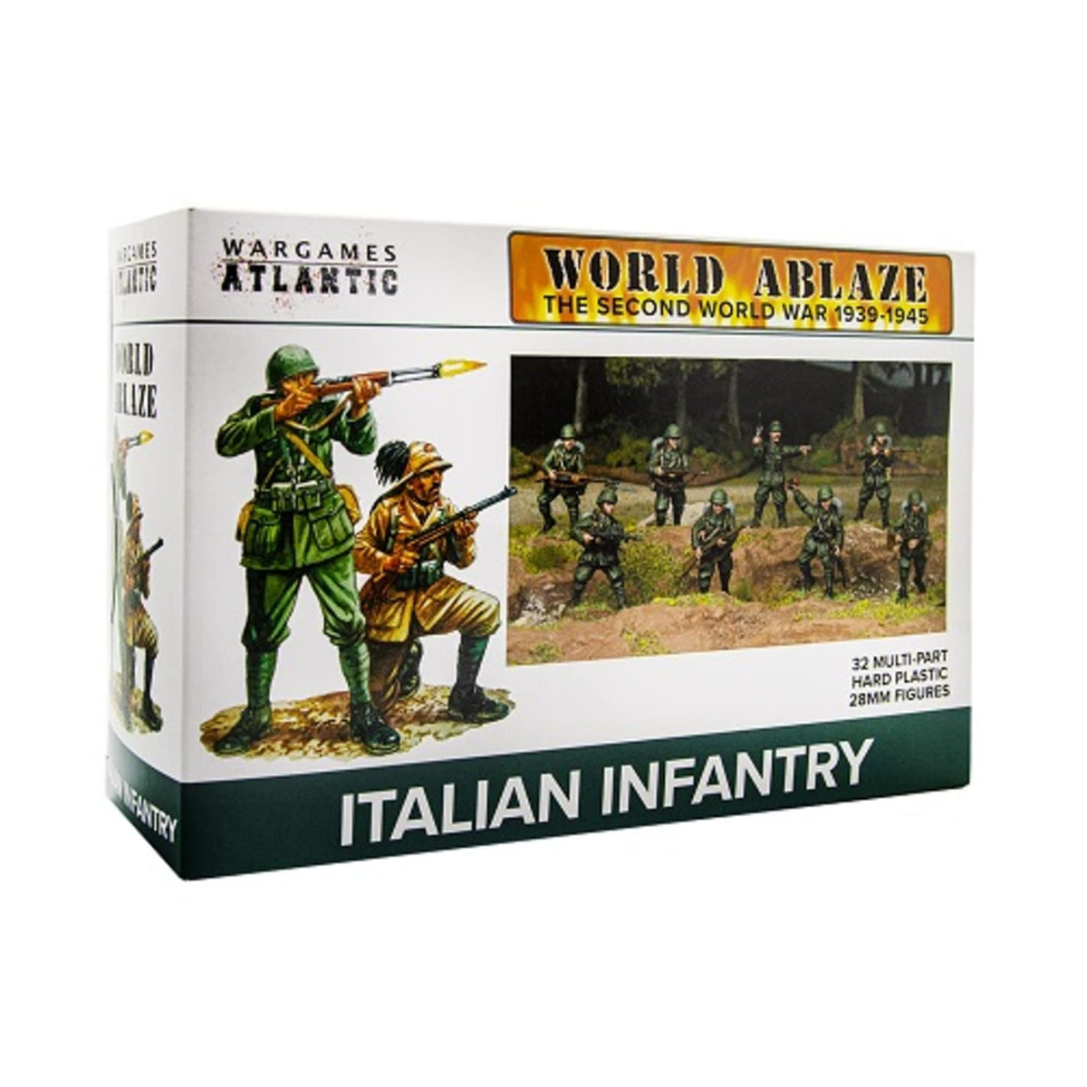Wargames Atlantic World Ablaze - The Second World War 1939-1945: Italian Infantry (32 Multi Part Hard Plastic 28mm Figures)…