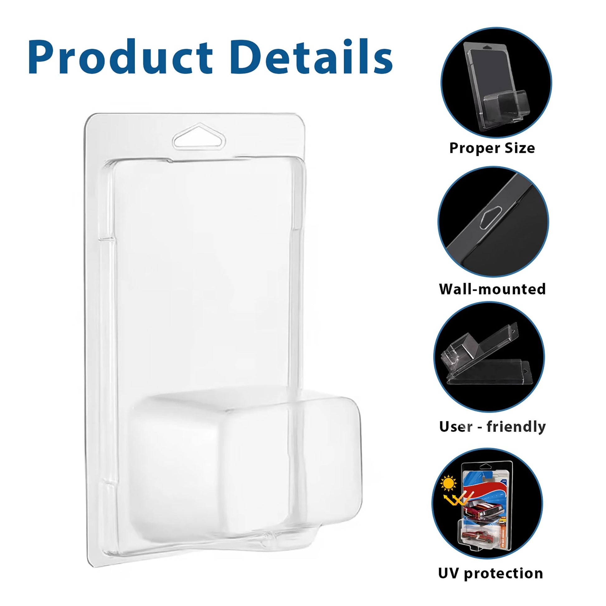 25-Pack Protector case for Hot Wheels -Clamshell Plastic Display Cases for 1:64 Scale Models, Crystal Clear UV-Resistant, Dust-Proof &