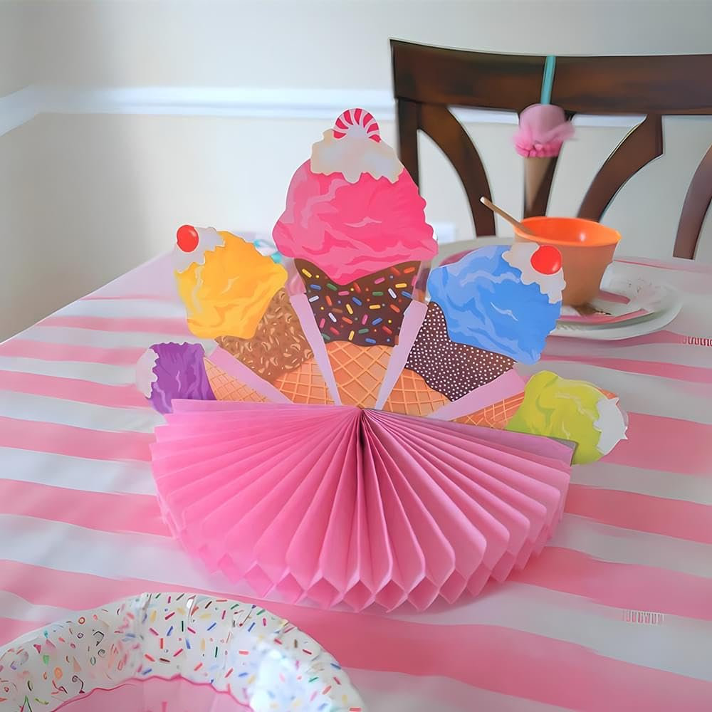 Fun Express - I Scream For Ice Cream Centerpiece for Birthday - Party Decor - General Decor - Centerpieces - Birthday - 1 Piece