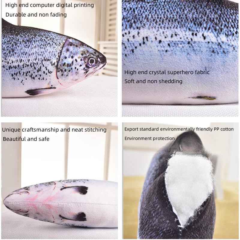 XIZHI 31.5 Inch Giant Soft Fish Cushion Pillow Animal Plush Pillow 3D Fish Cushion Carp Plush Throw Pillow Toys Gifts for Kids Birthday Christmas