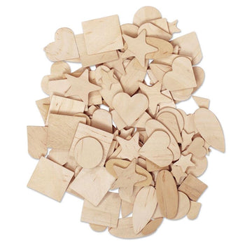 Creativity Street Wood Shapes, Natural Colored, Assorted Shapes, 0.5" to 2", 350 Pieces