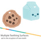 Nuby Chocolate Chip Cookie and Milk Baby Teether for Teething Comfort - Silicone Teether for Babies - Soothes Sore Gums - 3+ Months