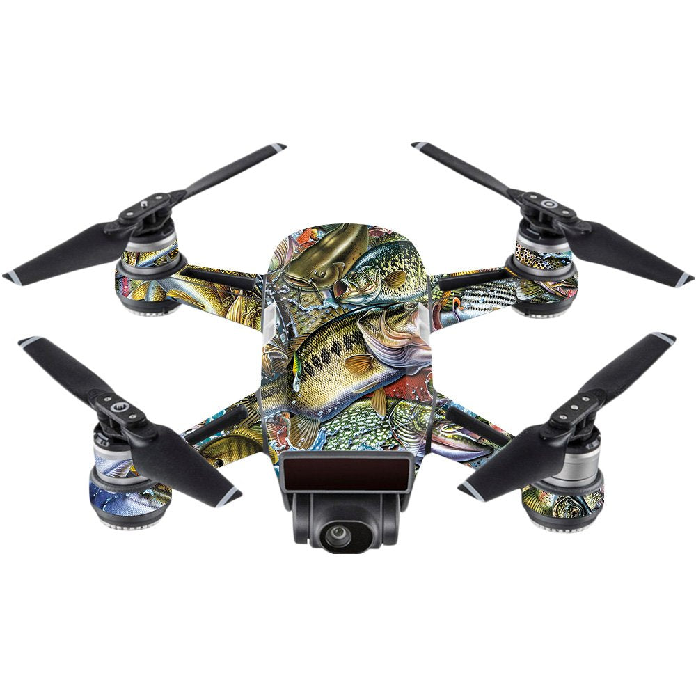 MightySkins Skin Compatible with DJI Spark Mini - Action Fish Puzzle | Protective, Durable, and Unique Vinyl Decal wrap Cover | Easy to Apply, Remove