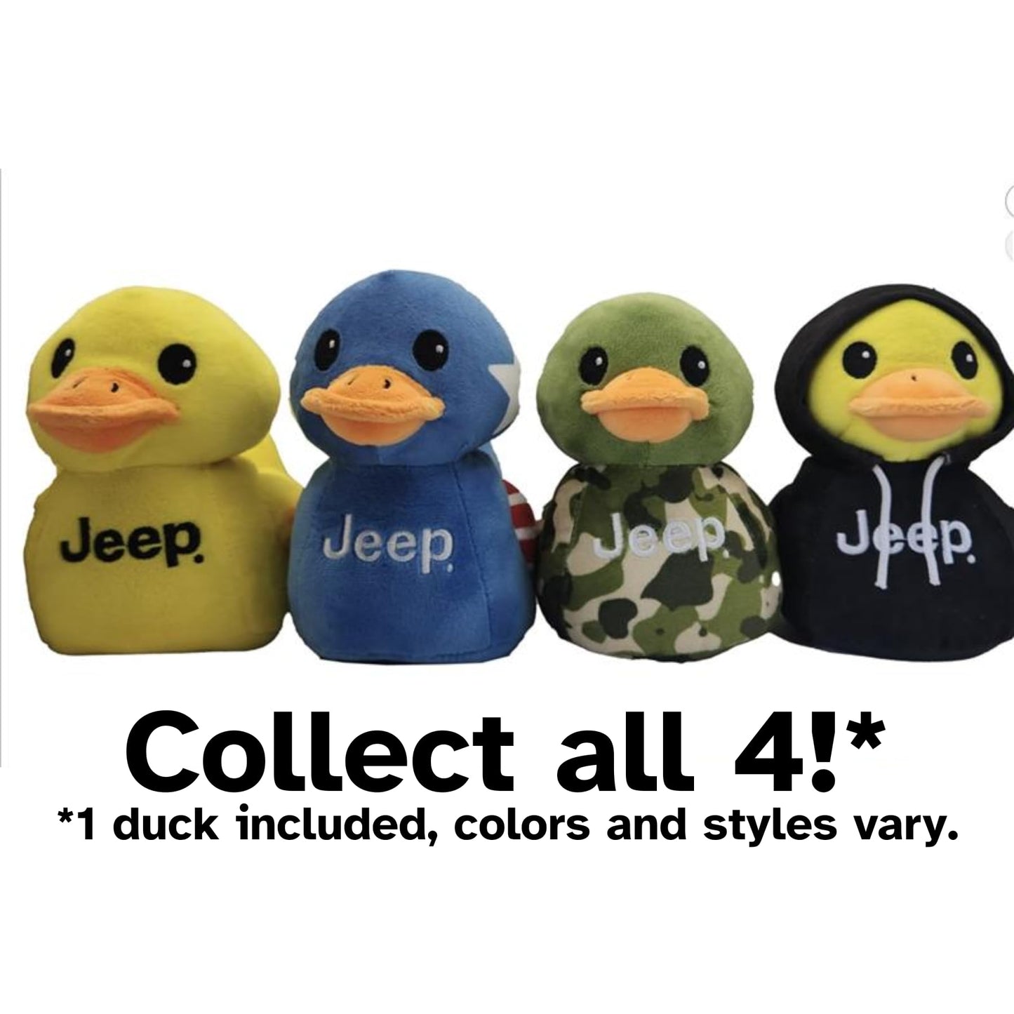 Jeep Ducks Officially Licensed 6 Inch Collectible Plush, Jeep Ducking, 1 Duck Included, [Colors/Style Vary] Collect All 4! Ages 3 and Up