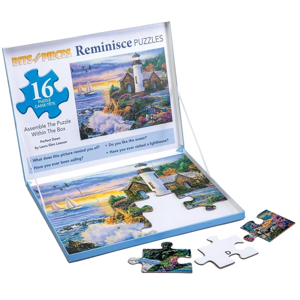 Bits and Pieces Large Piece Puzzles for Seniors, 10 in. x 13 in. Perfect Dawn Puzzle - 16 pc Extra Large Pieces Puzzles for Dementia Seniors