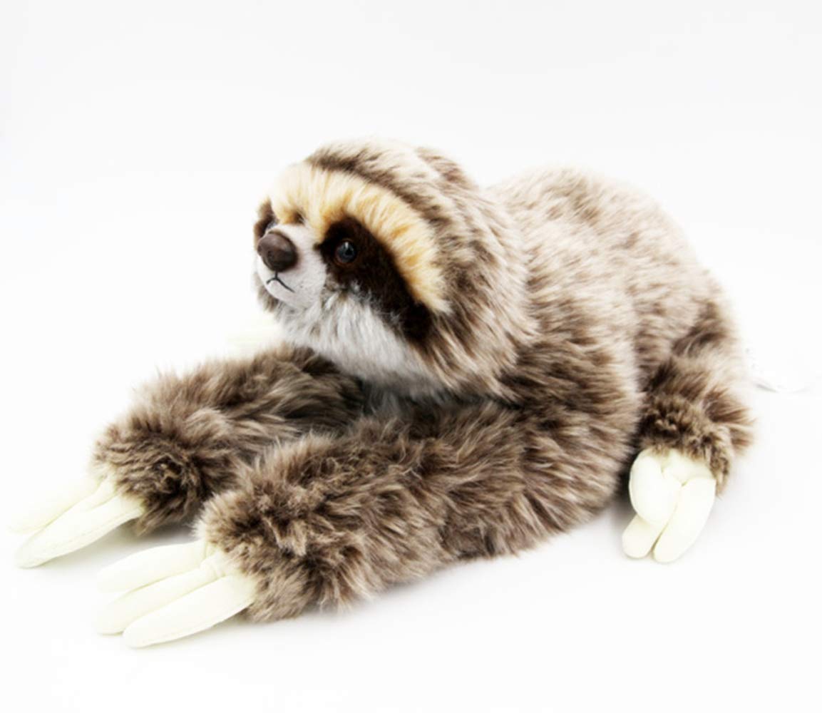 TAMMYFLYFLY Cute Realistic Three Toed Sloth Plush Stuffed Animal Toy 12.5inch