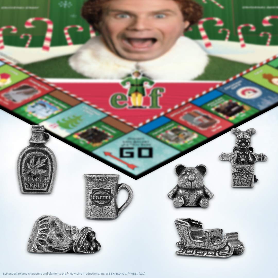 Monopoly Elf | Based on Christmas Comedy Film Elf | Collectible Monopoly Game Featuring Familiar Locations and Iconic Moments | Officially Licensed