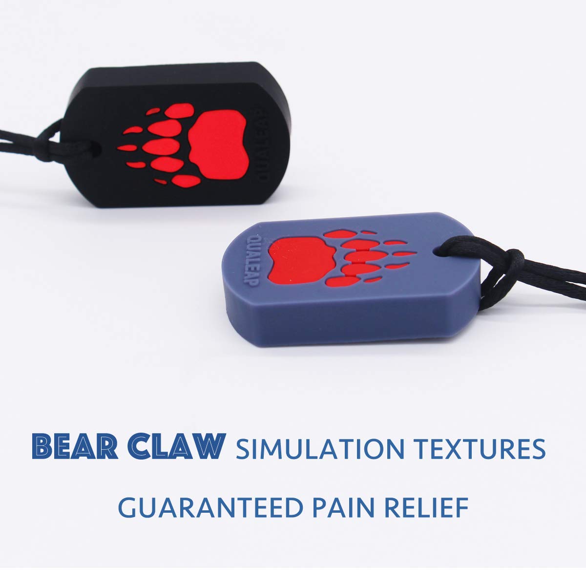 Xtra Tough Bear Claw Chew Necklace for Kids, Boys or Girls (2 Pack) - Chewing Necklace Teething Necklace Teether Necklace Chew Toys - Teething Toys