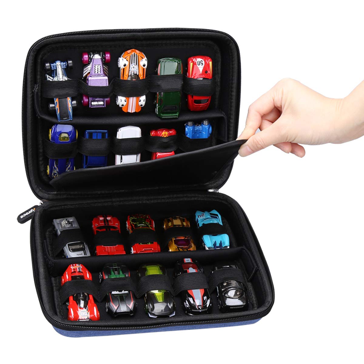Aproca Case Compatible with Hot Wheels/Matchbox Toy Cars & Trucks 20 Pack, Portable Storage Bag for Cars (Case Only)