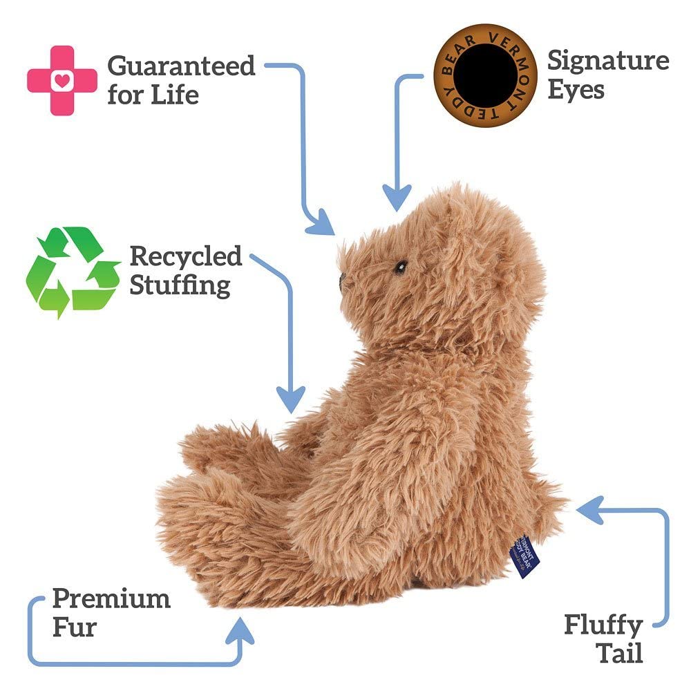 Vermont Teddy Bear 13" Brown Stuffed Animal | USA Bear Hospital Care