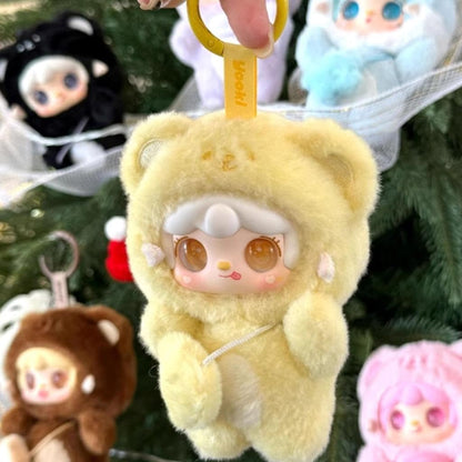 Rlvgqu Yooki Take A Bite of Bear Series Plush Box Cute Action Figures Collectible Mystery Stuffed Doll Toys Bag Charm Pendant Keychain Birthday
