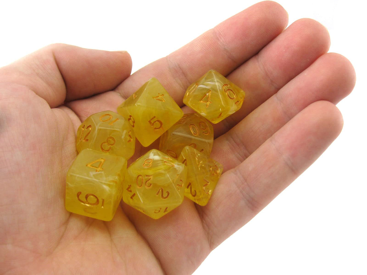 Reaper Miniatures 19027: Lucky Dice - Gem Yellow - Pizza Dungeon Dice