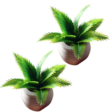 2Pcs Miniature Plant Accessory, Green Potted Plant, 1:12 Scale, Suitable for Home and car Decoration
