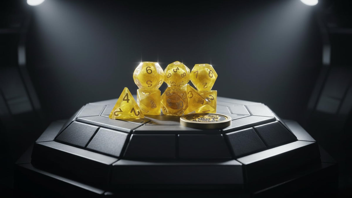Renegade Game Studios Power Rangers RPG Dice - Yellow 8-Piece Set
