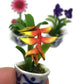 3pc Miniature Flower Clay Dollhouse Fairy Garden Mini Plant Trees Ceramic Paint Furniture Bundles Artificial Flowers Tiny Orchid #088