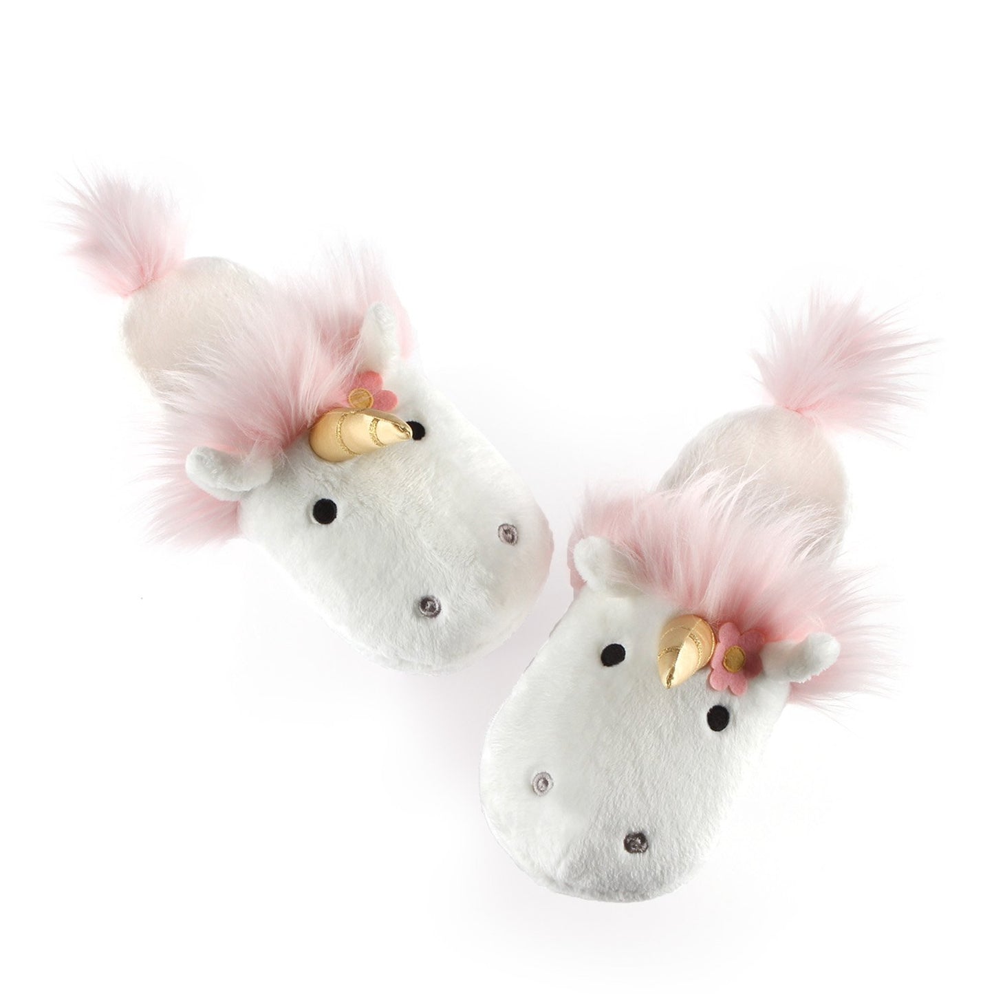 GUND Unicorn Slippers Plush One Size Slippers, White