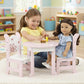 Emily Rose 18 Inch Doll Dining Table and 2 Chairs Set - Floral Collection