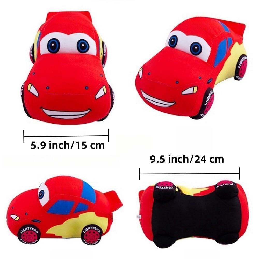 Xshelley 9.5 inch Car Plush Toy, Car Shaped Plush Pillow, Super Cute Car Plush Cushion, Racing Car Stuffed Doll Great Gift for Kids Birthday Party