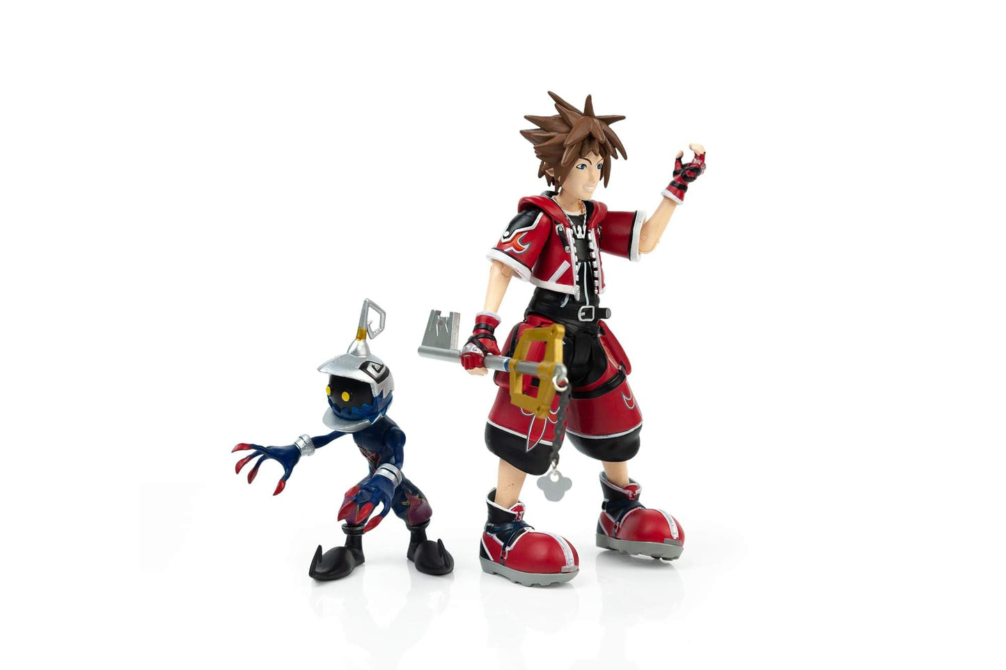 KINGDOM HEARTS Official Exclusive Action Figure - 2-Pack Valor Form Sora & Heartless Soldier - Collectible Replica Figurine Toy for Game Franchise