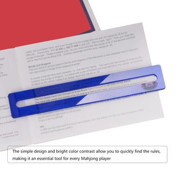 Zynoro Mahjong Line Finder,2 Pack Bright Mahjong Rules Helper,Beginner Mahjong Rules Reader,Perfect Mahjong Gift for Players(Blue)