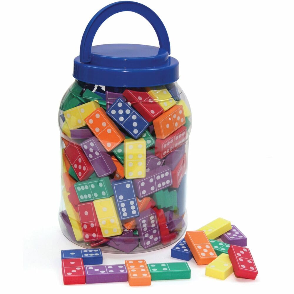 Wonderfoam Dominoes, Assorted Colors, 1-3/4" Wide x 3/8" Thick, 168 Pieces
