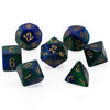 DND Dice Set-Chessex D&D Dice-16mm Gemini Blue, Green, and Gold Plastic Polyhedral Dice Set-Dungeons and Dragons Dice Includes 7 Dice - D4 D6 D8 D10