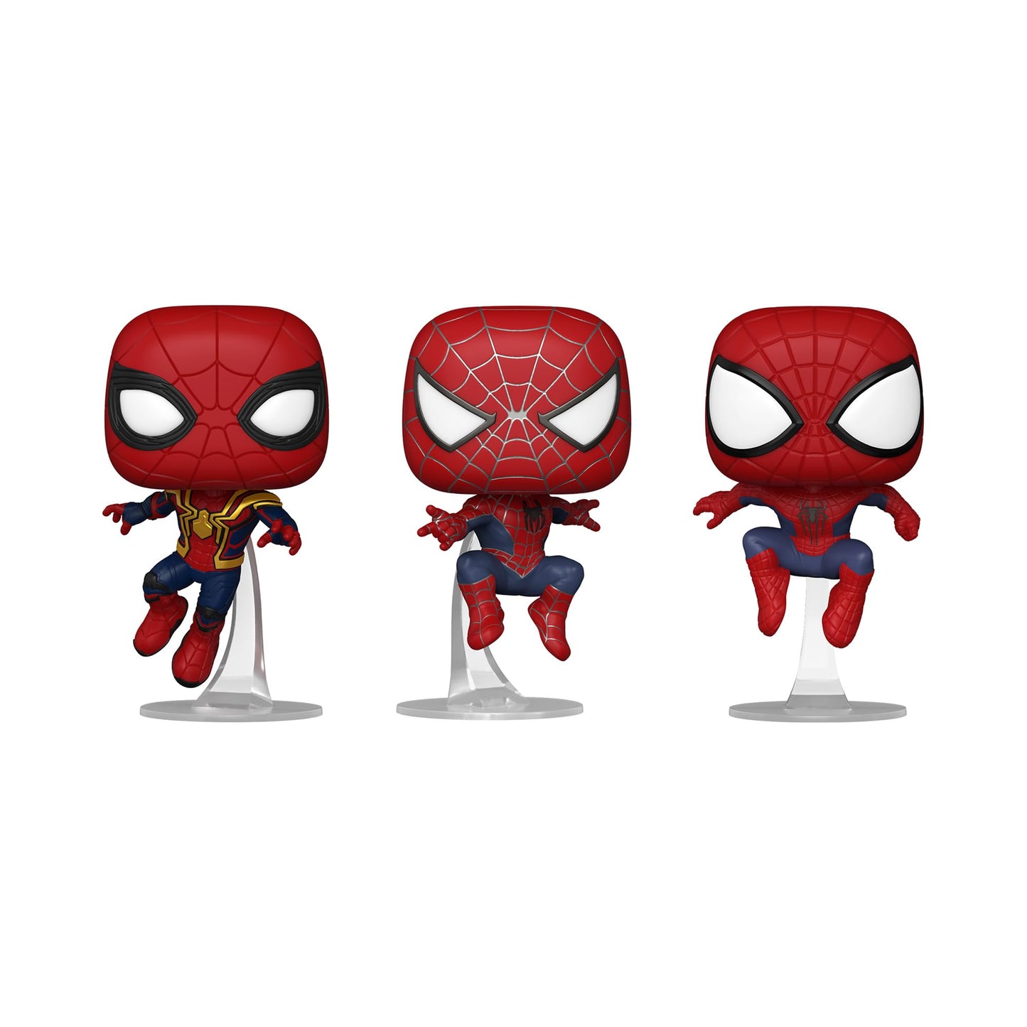 Funko POP! Marvel: Spiderman No Way Home 2021 - Spider-Man - 3 Pack - Leaping SM - Spider-Man - Collectable Vinyl Figure - Gift Idea - Official